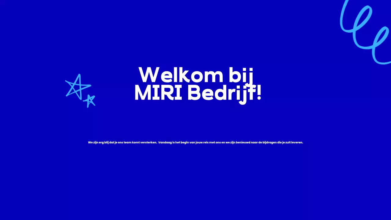 blauwe moderne inwerkpresentatie voor werknemers