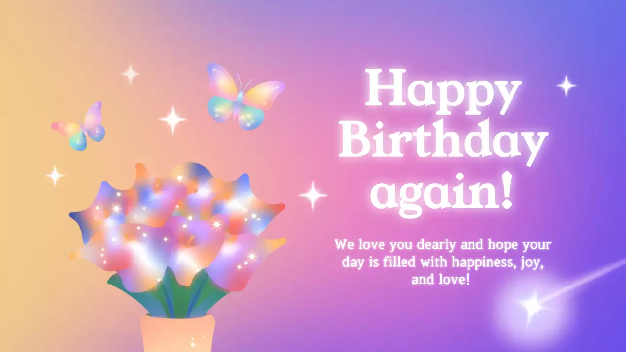 레인보우 에스테틱 생일 초대장 프레젠테이션