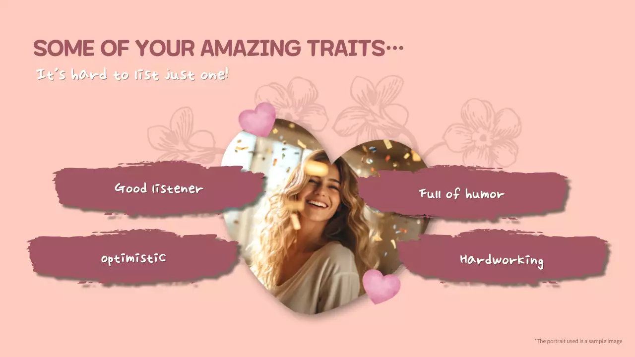 핑크 플로럴 생일 초대장 프레젠테이션