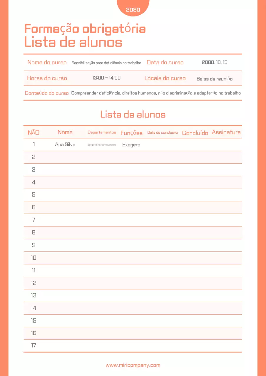 Recrutamento para a Orange Neat Training