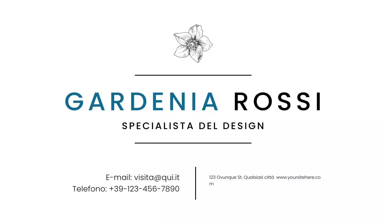 biglietto da visita minimalista bianco