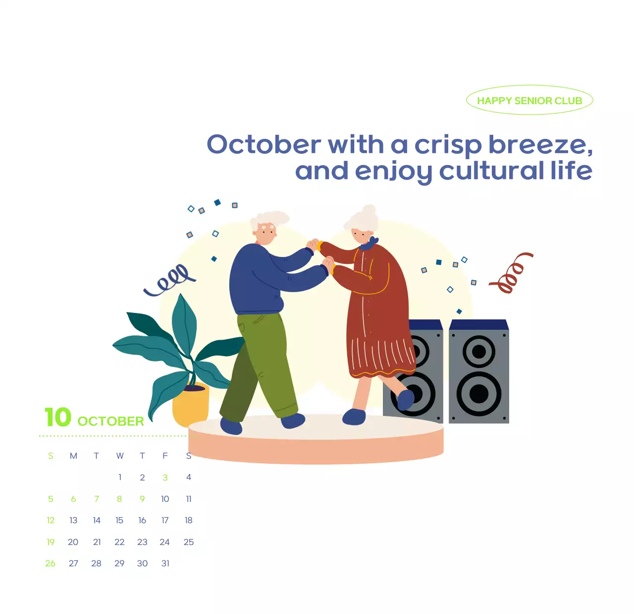 Lịch kinh doanh với hình minh họa dễ thương