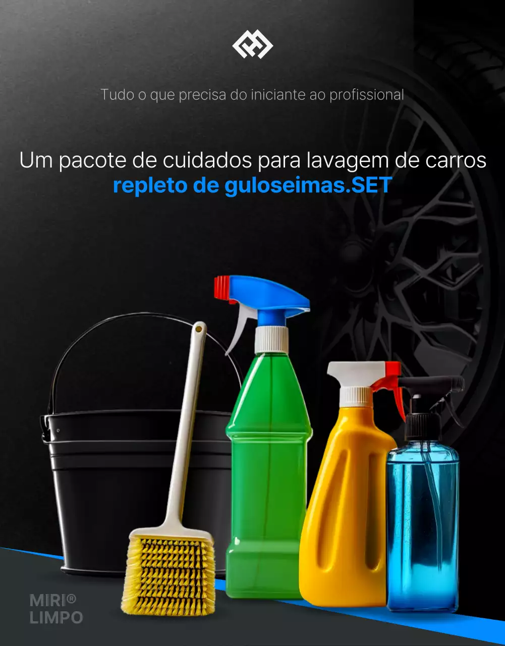 Promover produtos modernos de lavagem de carros pretos