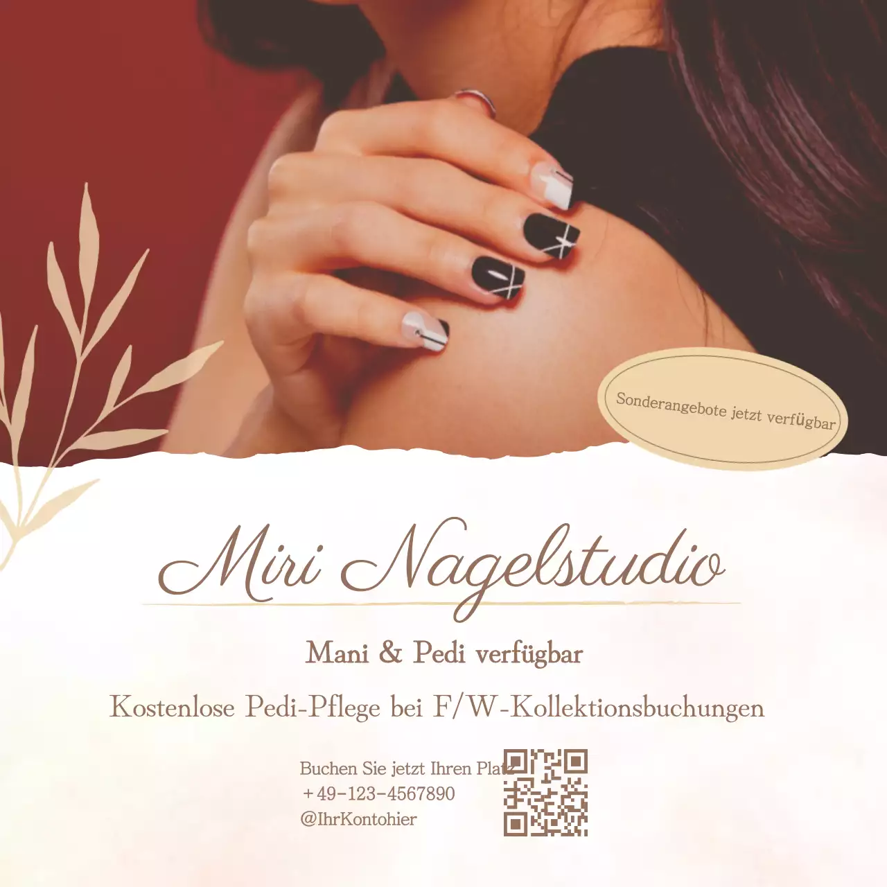 Elegante Nagelstudio-Anzeige