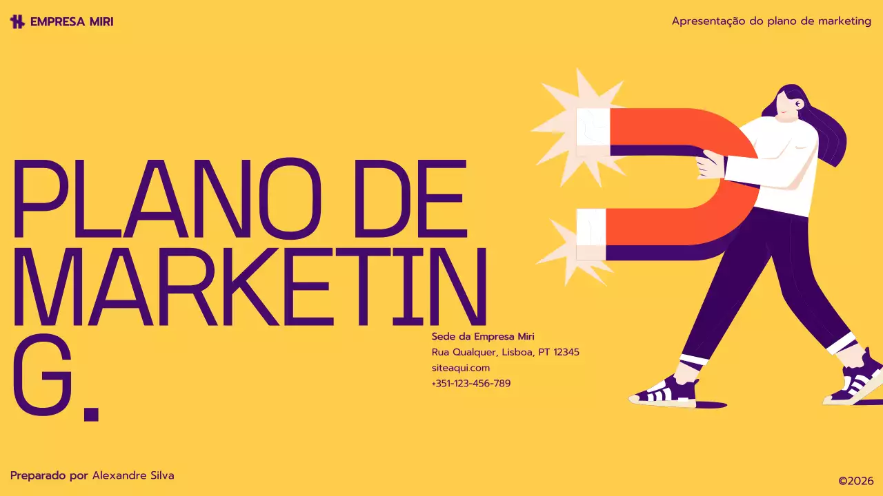 plano de marketing moderno amarelo