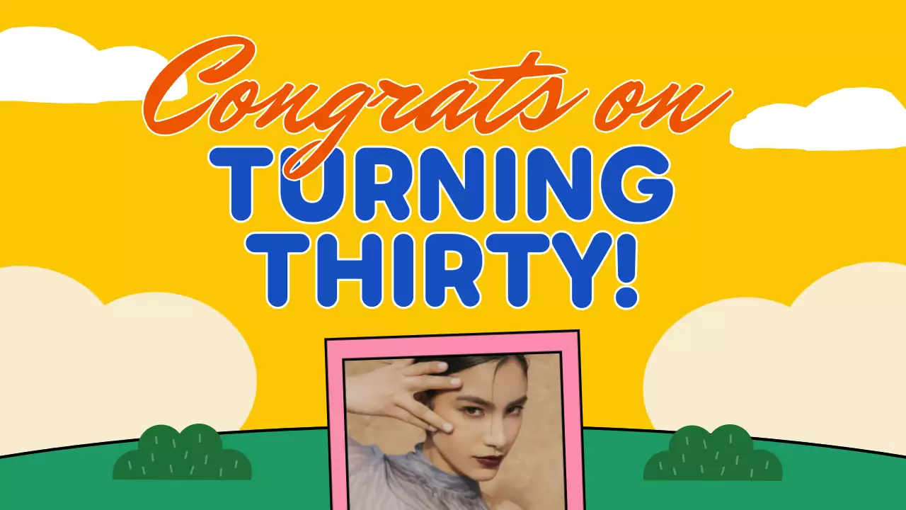 Yellow Trendy Birthday Greetings Card Presentation