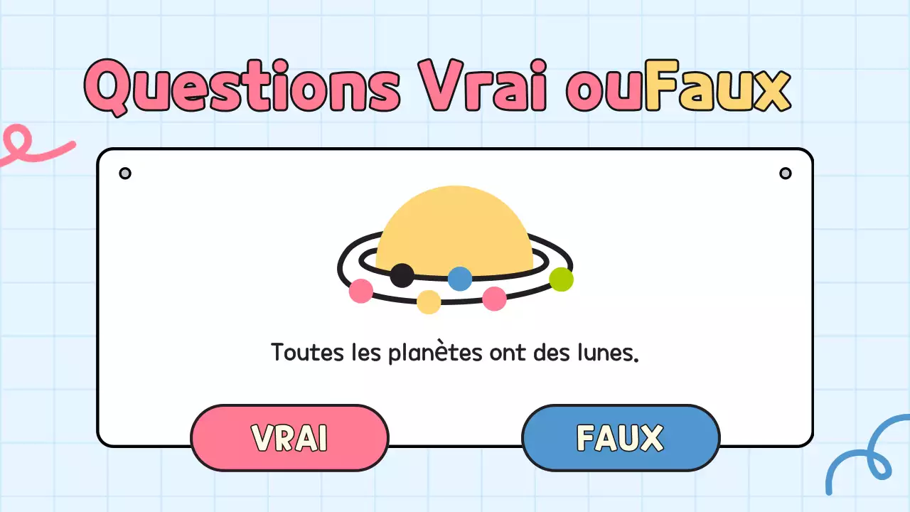 Quiz jaune pour l'école Présentation de l'élève