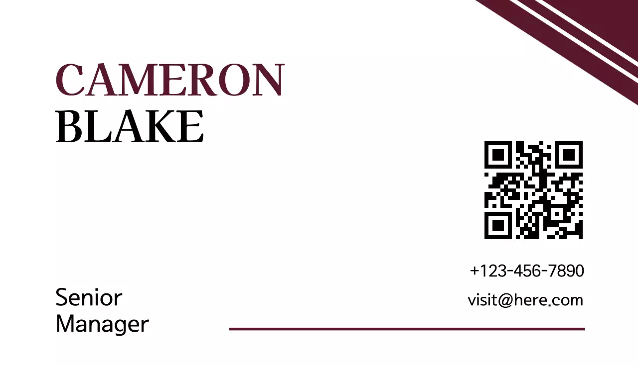 Maroon Minimal Business Card