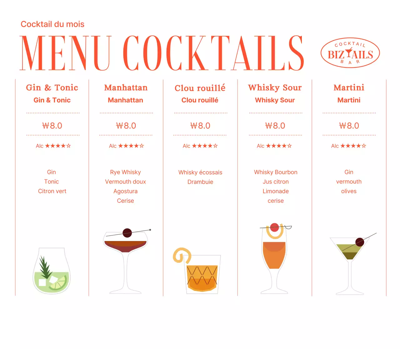 Cocktail moderne noir Matériel promotionnel