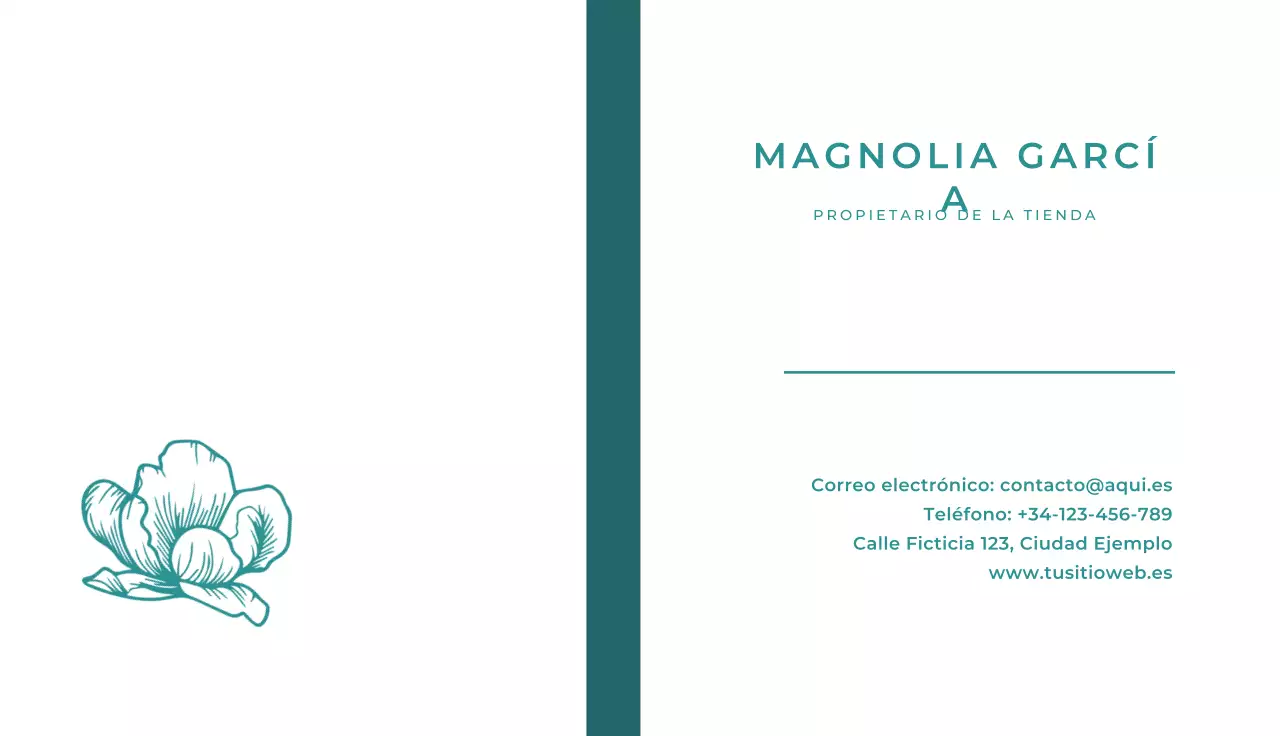 tarjeta de visita minimalista verde azulado