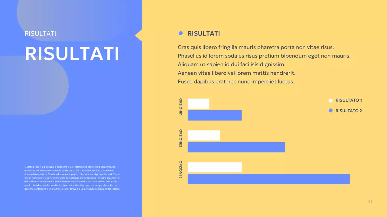 relazione sul progetto di gruppo blue modern