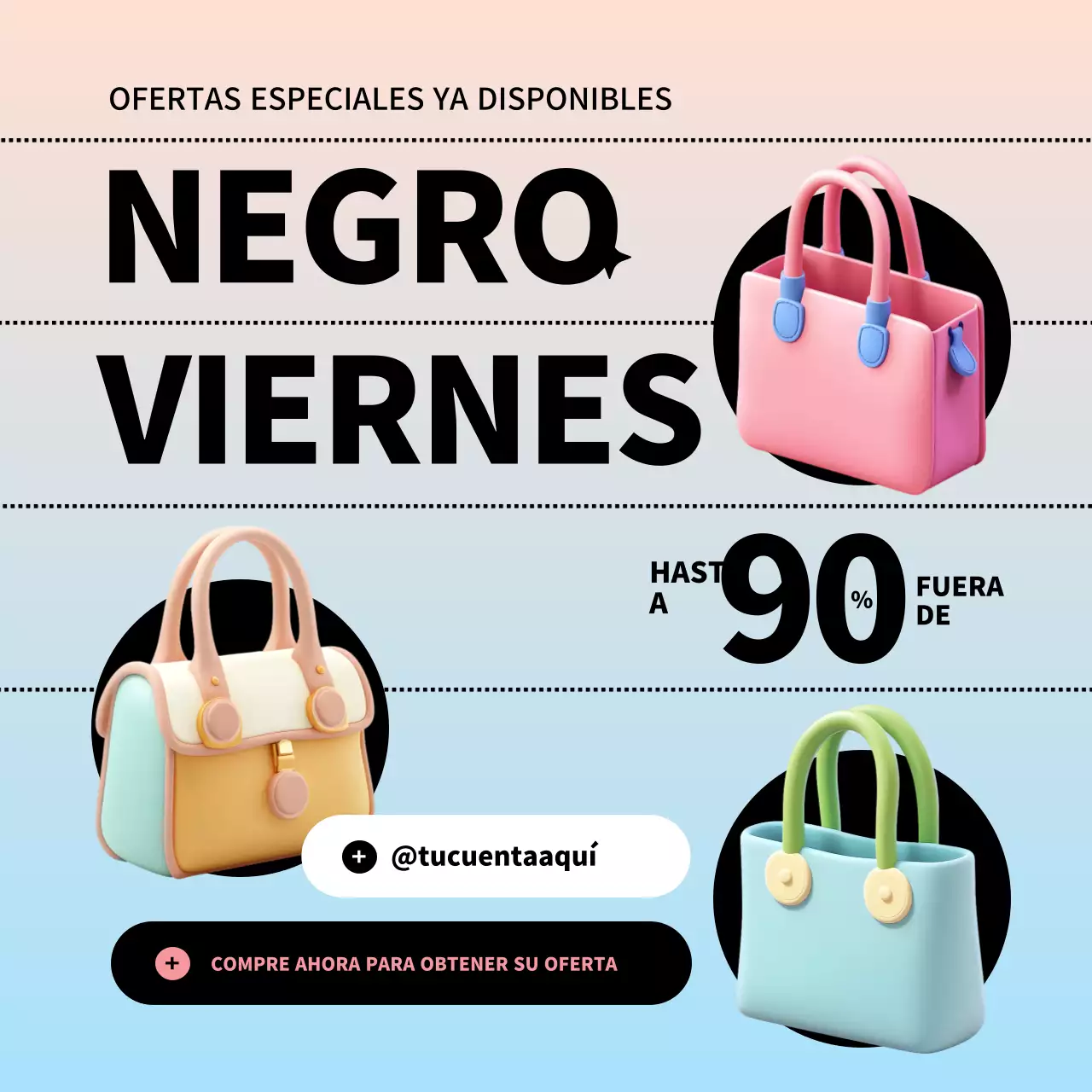 bolso negro de moda promoción