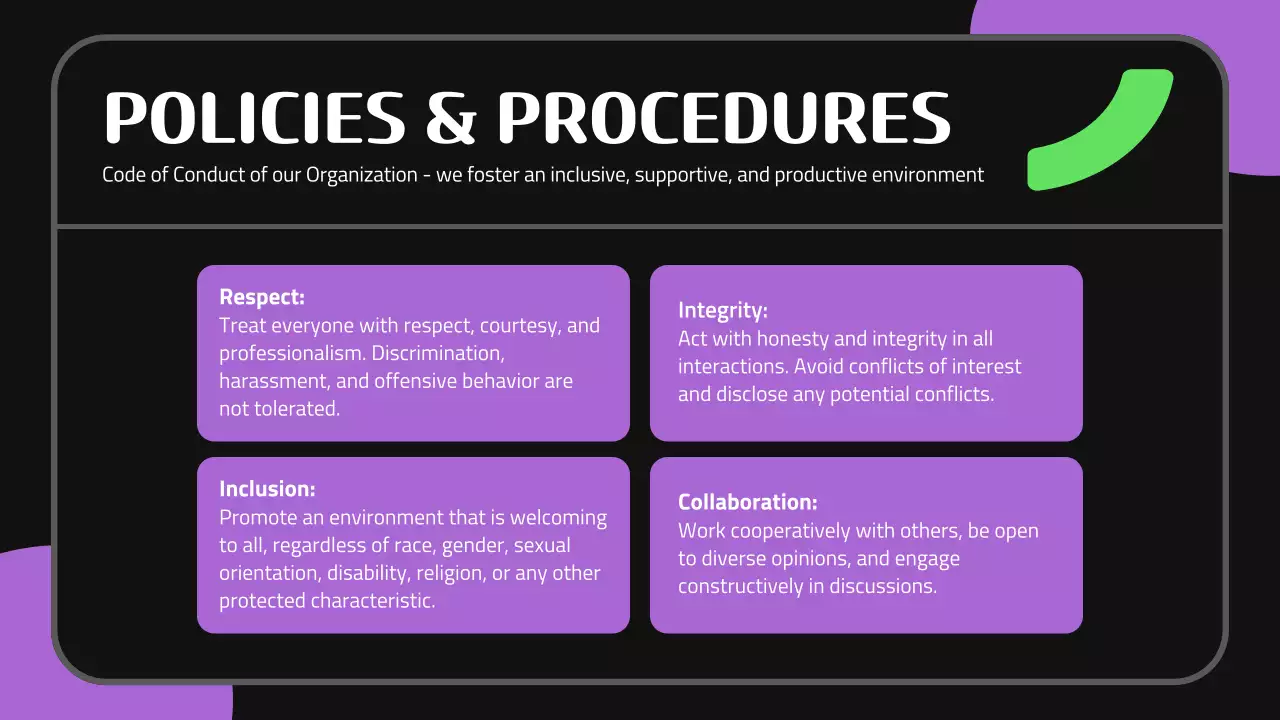 Black Modern Employee Guide Presentation