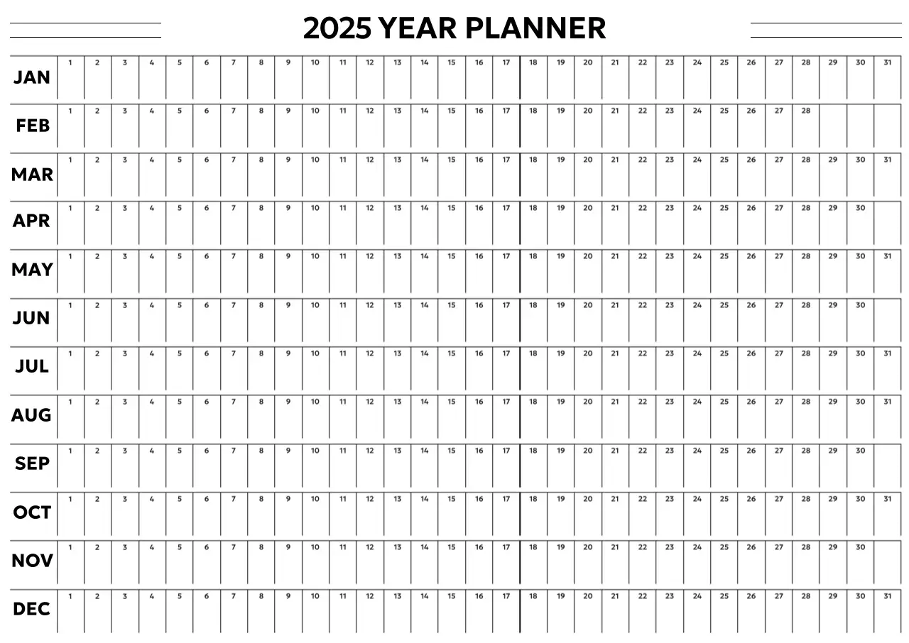 검정 미니멀 연간 계획