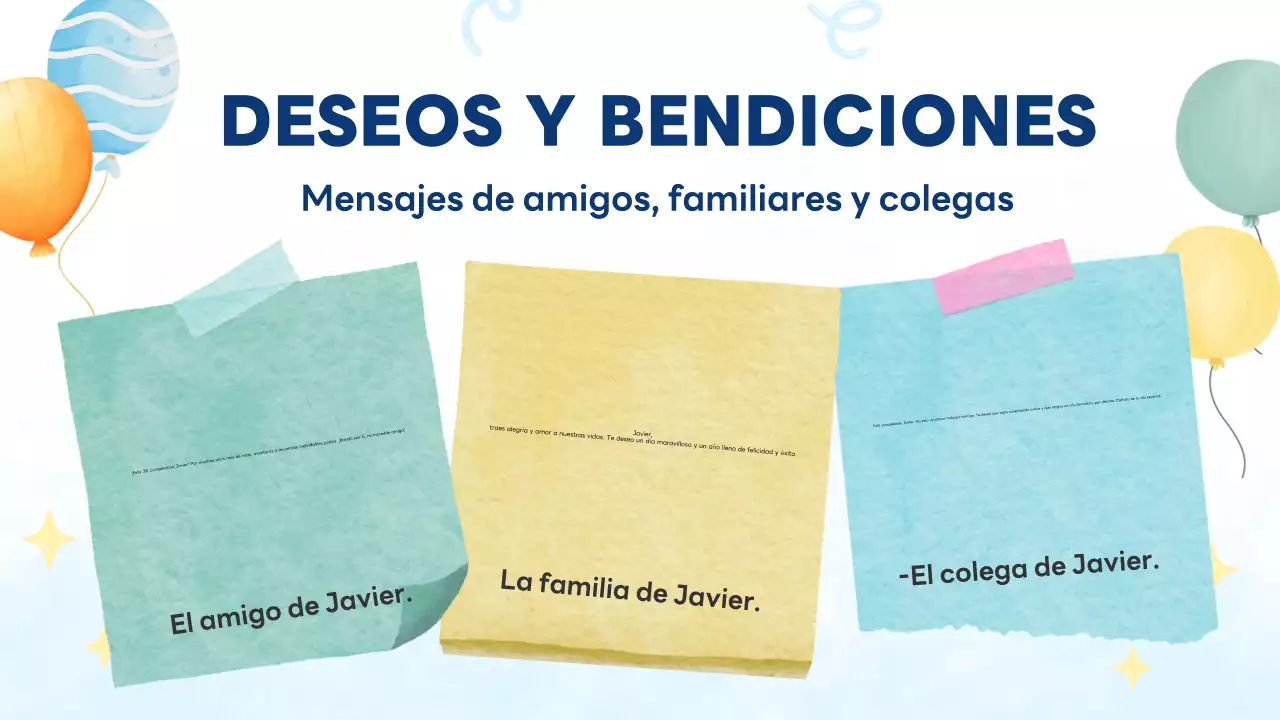 Tarjeta de cumpleaños azul, moderna y alegre