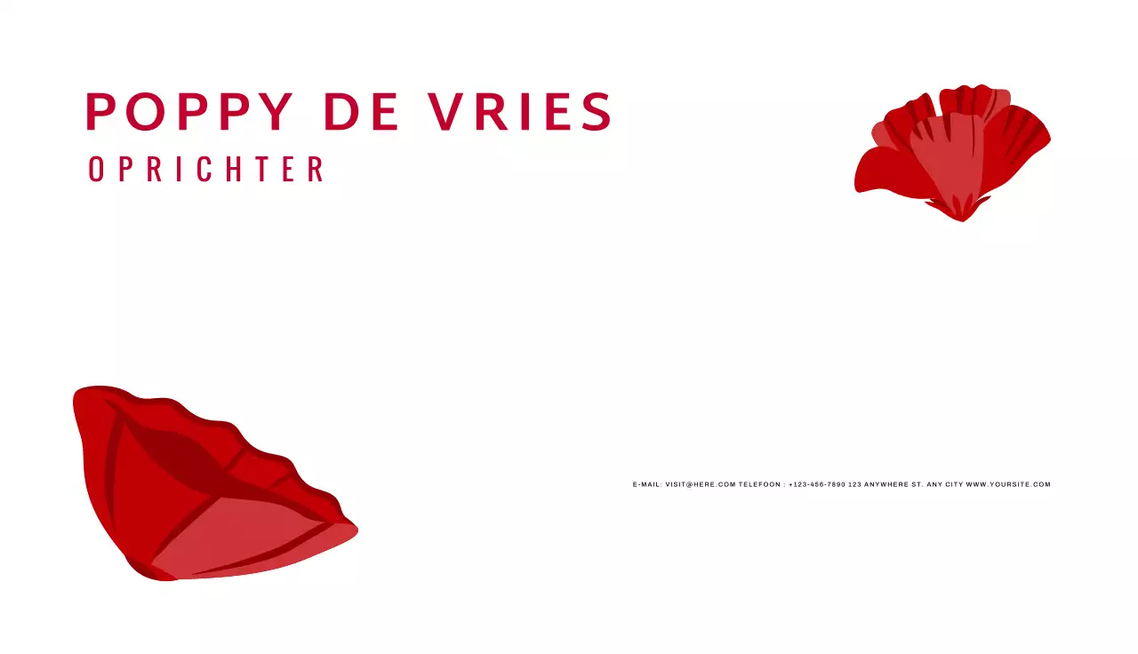 rood minimaal visitekaartje