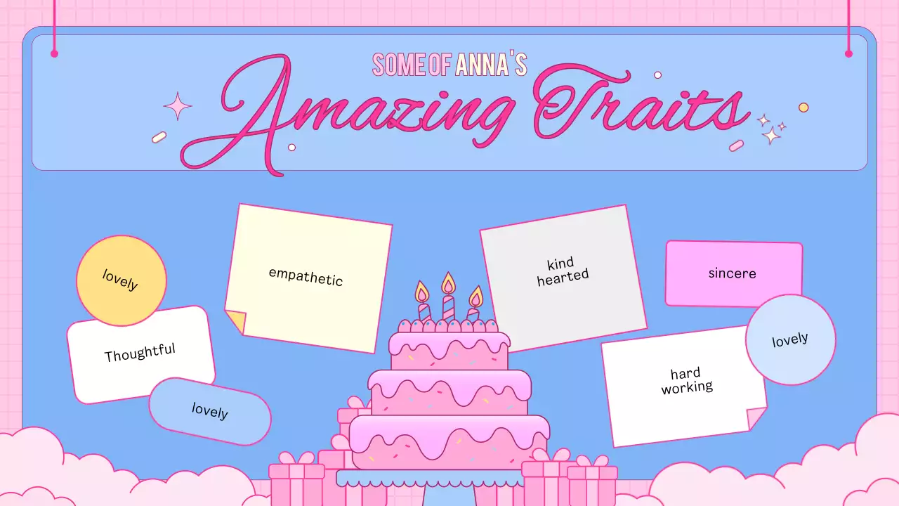 Pink Cute Birthday Card Presentation