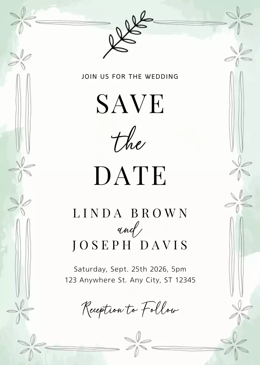 lời mời đám cưới thanh lịch bạc hà