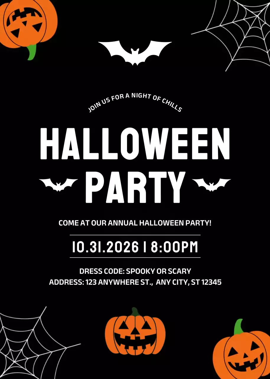 Black Spooky Party Invitation