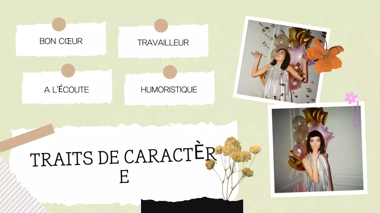 Beige White Scrapbook Collage Birthday Présentation