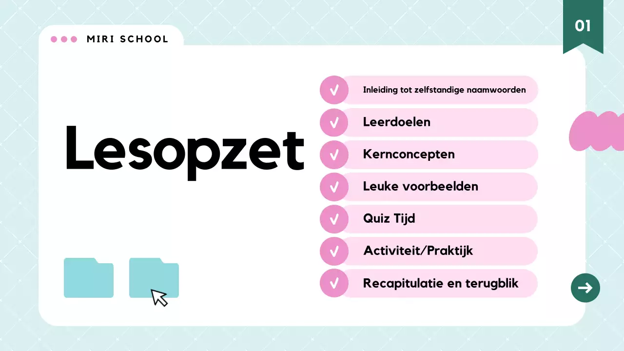 Roze Modern Grammatica Lesmateriaal