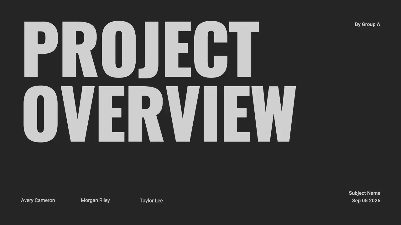 Bài thuyết trình dự án hiện đại màu đen