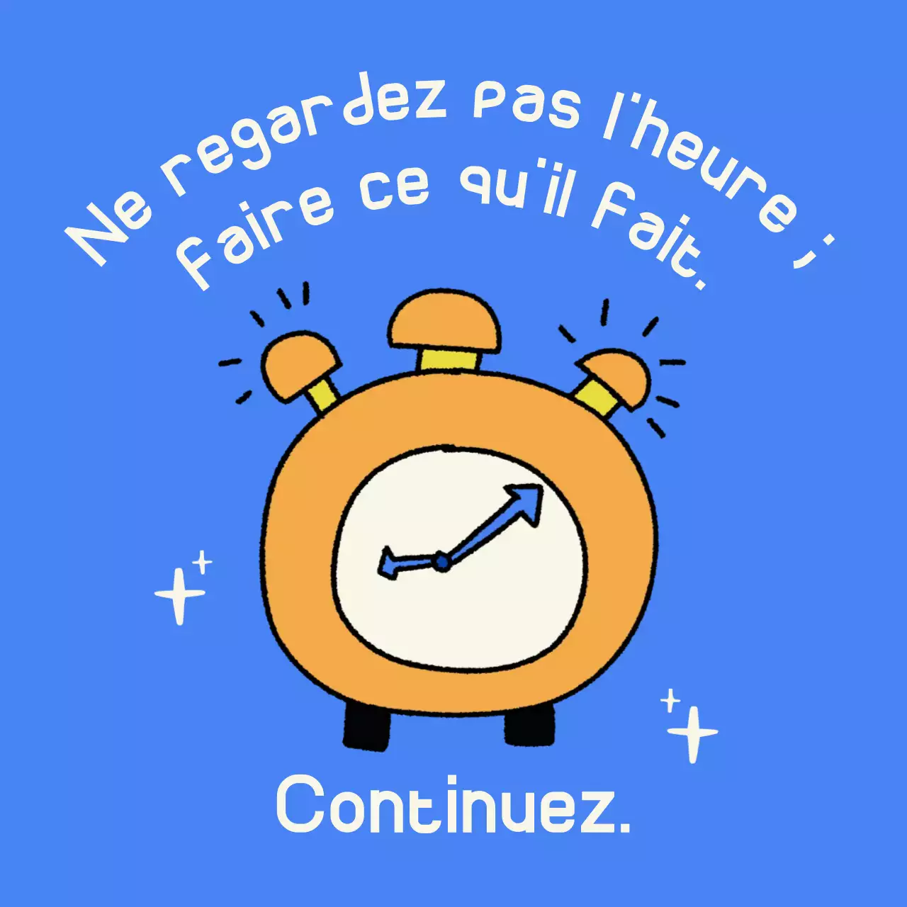 Horloge de motivation simple bleue