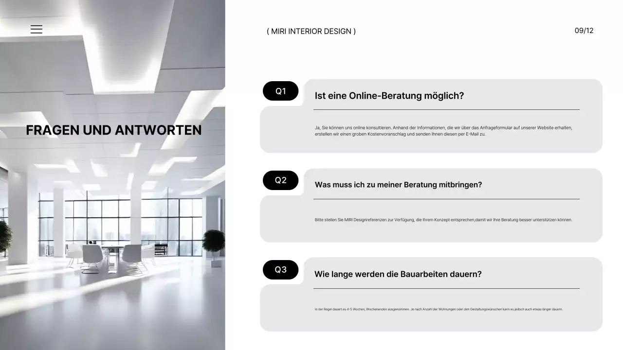 Ein Markenbriefing für eine moderne Büroeinrichtung in Schwarz und Weiß