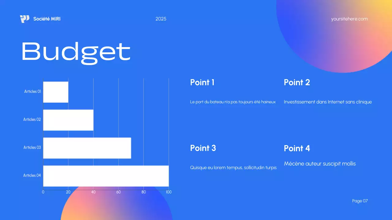 Plan de marketing moderne bleu