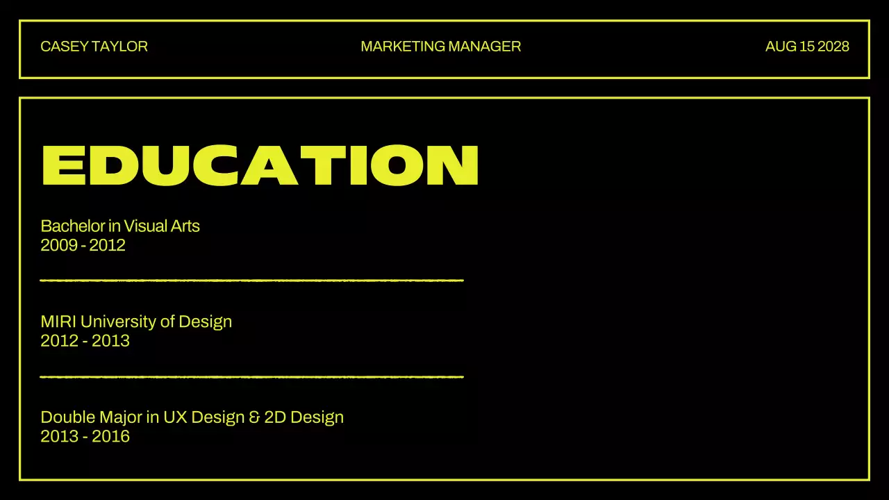 Yellow Retro Portfolio Presentation