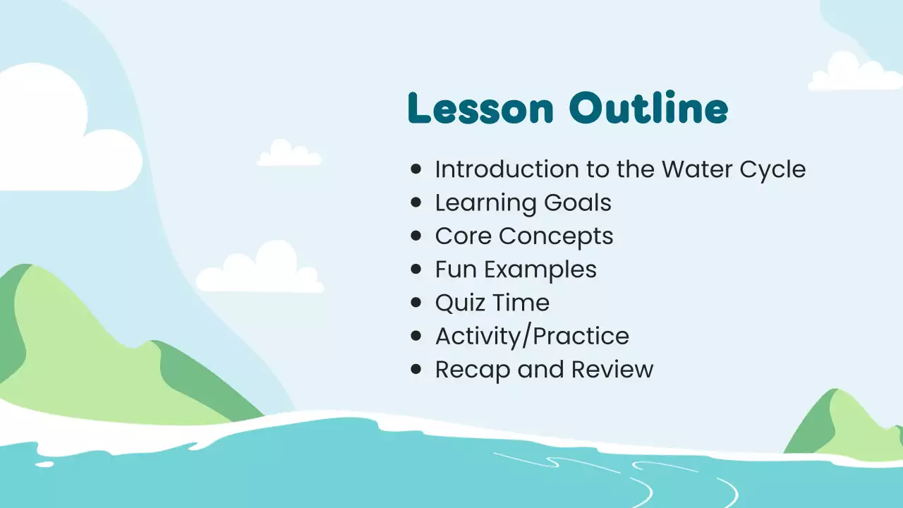 Blue Simple Water Cycle Class Presentation