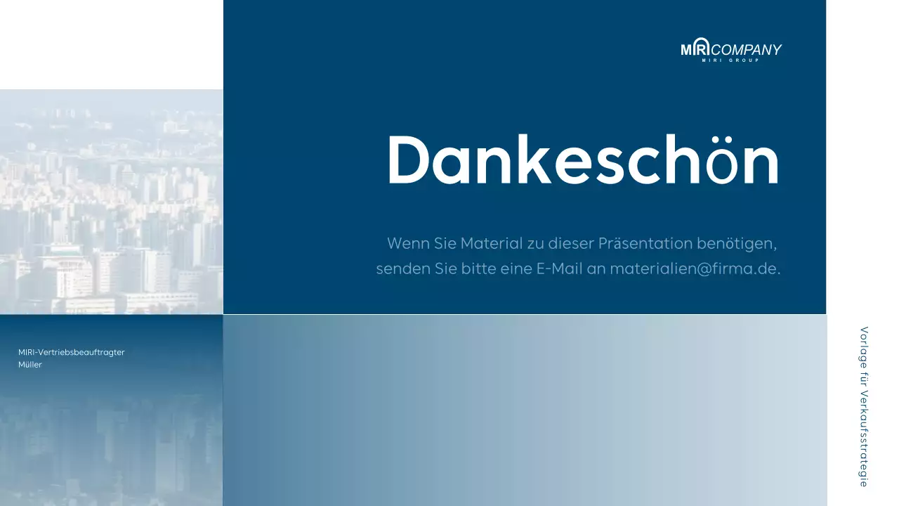 Eine moderne Verkaufsstrategie in Blau und Weiß