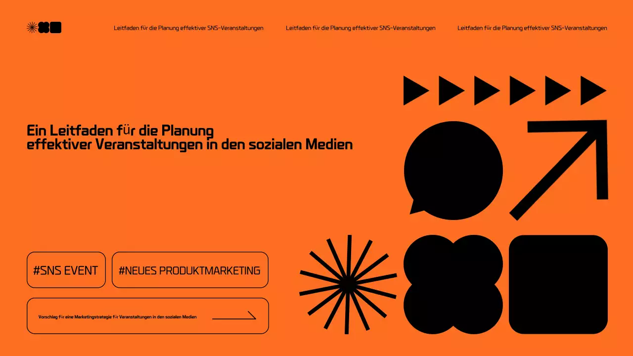 Moderner Vorschlag für Social Media Marketing in Schwarz und Orange