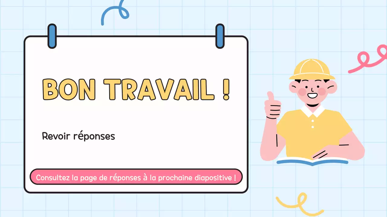 Quiz jaune pour l'école Présentation de l'élève