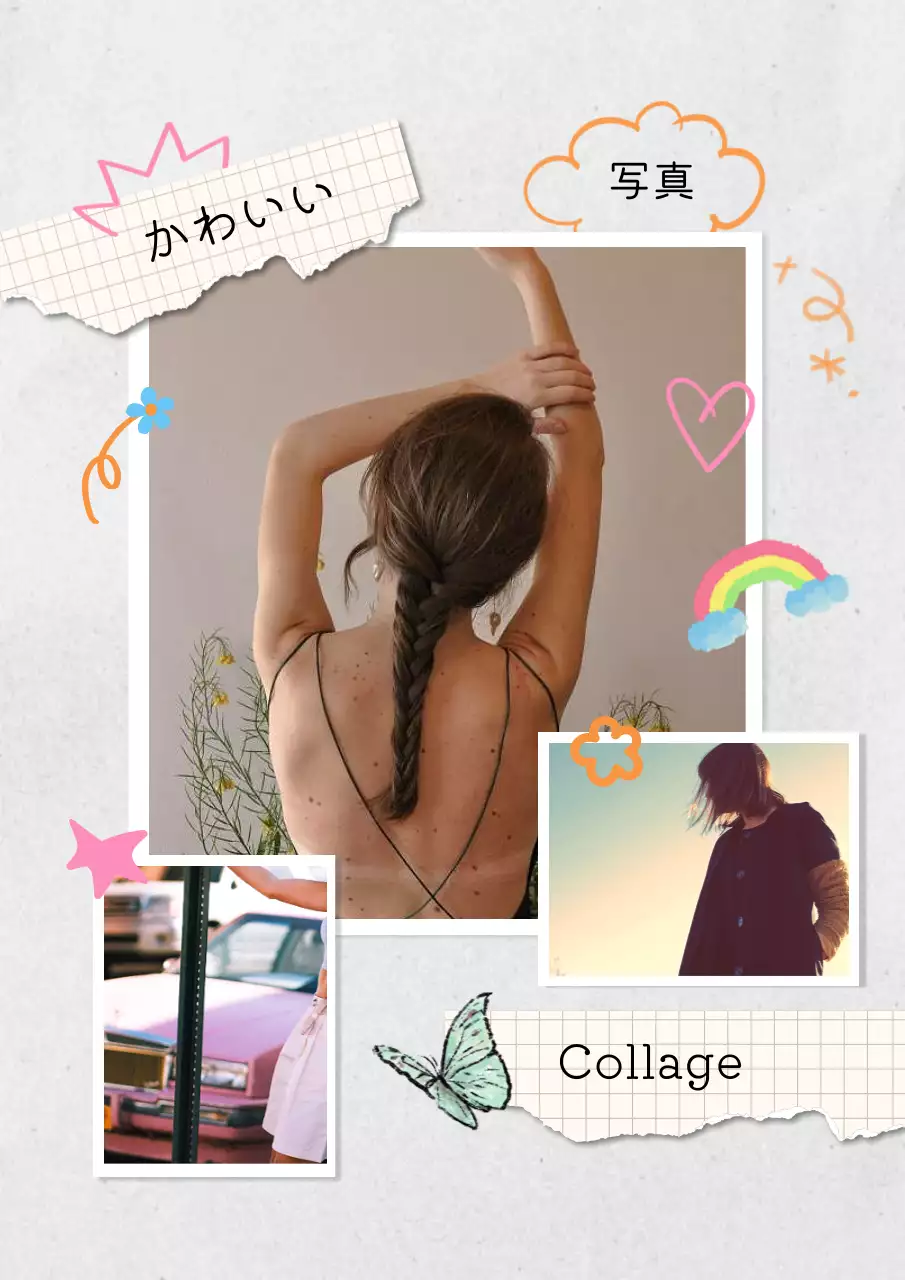 白黒 かわいい 写真 ポートフォリオ ポスター