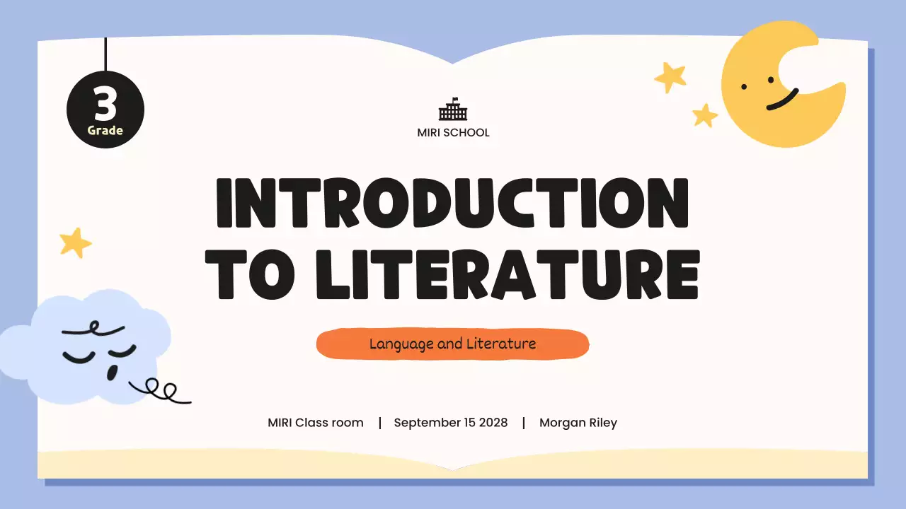 blue whimsical literature class