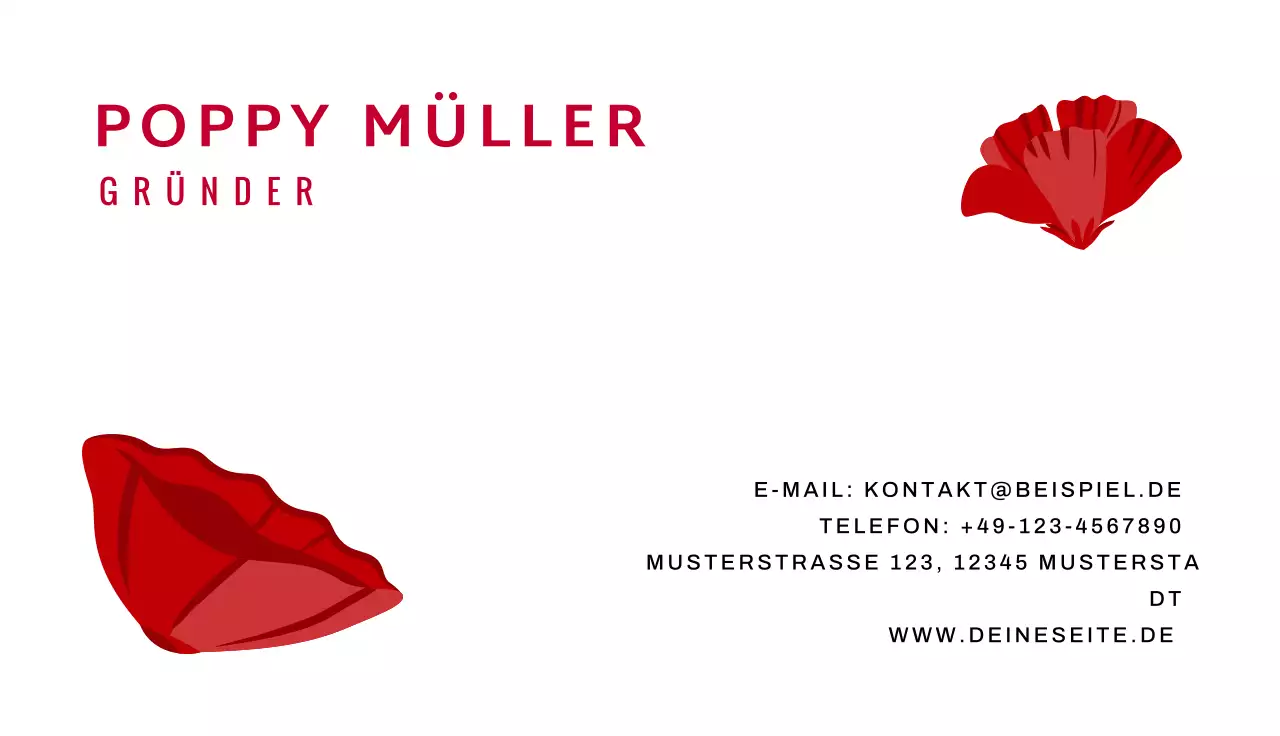 rote Minimal-Visitenkarte