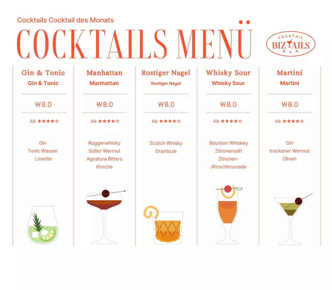 Schwarzes modernes Cocktail-Werbematerial