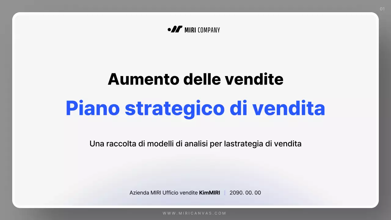 Piano di vendita semplice blu