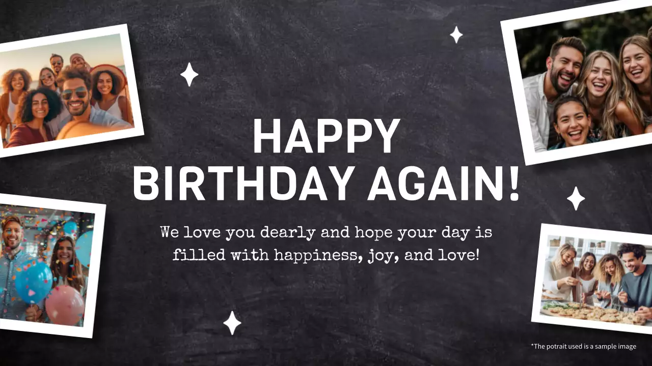 Black Modern Birthday Card Presentation