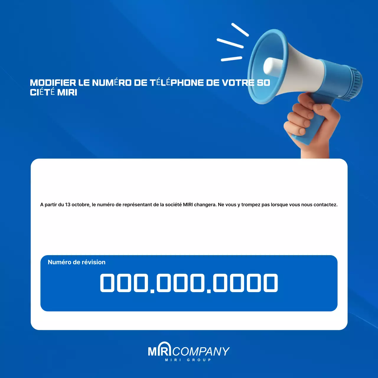 Annonce moderne bleue