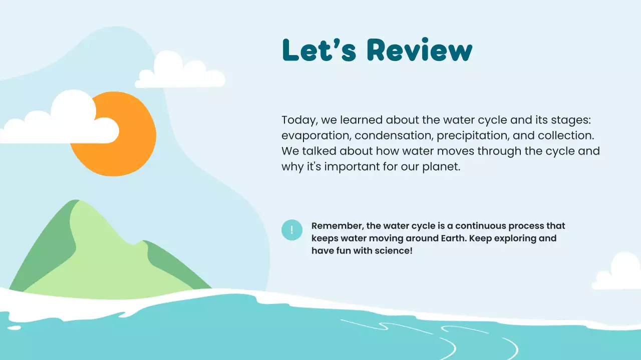 Blue Simple Water Cycle Class Presentation