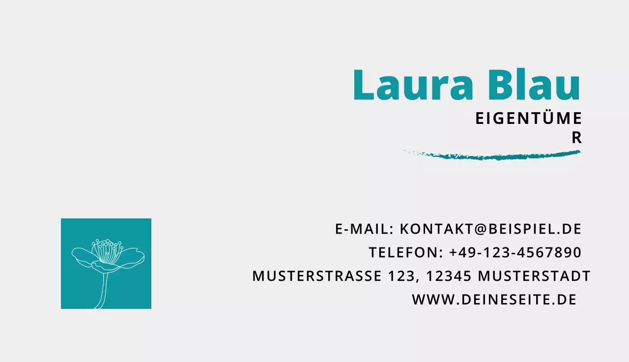 Minimal-Visitenkarte in Petrol