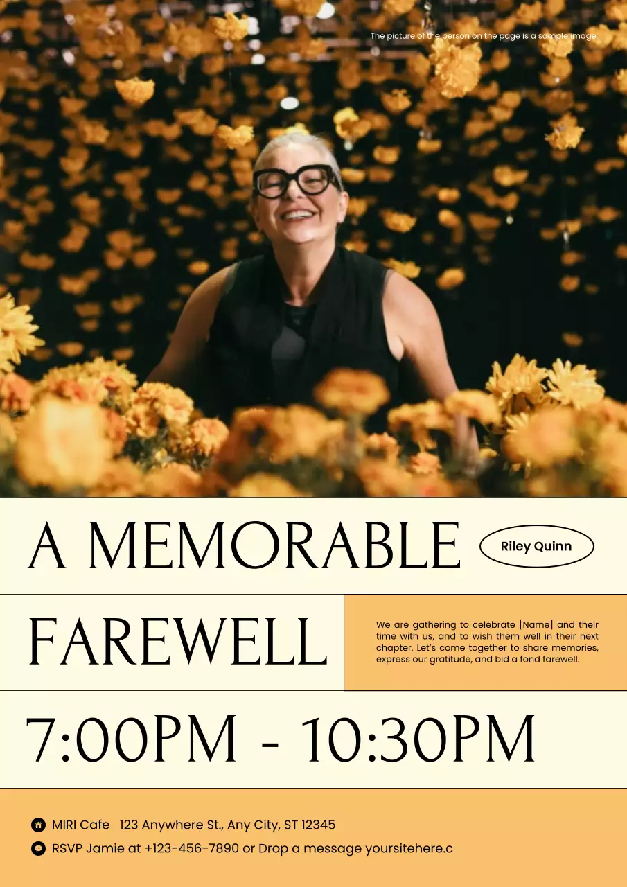 Yellow Elegant Farewell Invitation Poster