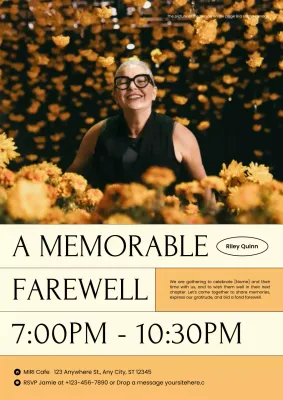 Yellow Elegant Farewell Invitation Poster