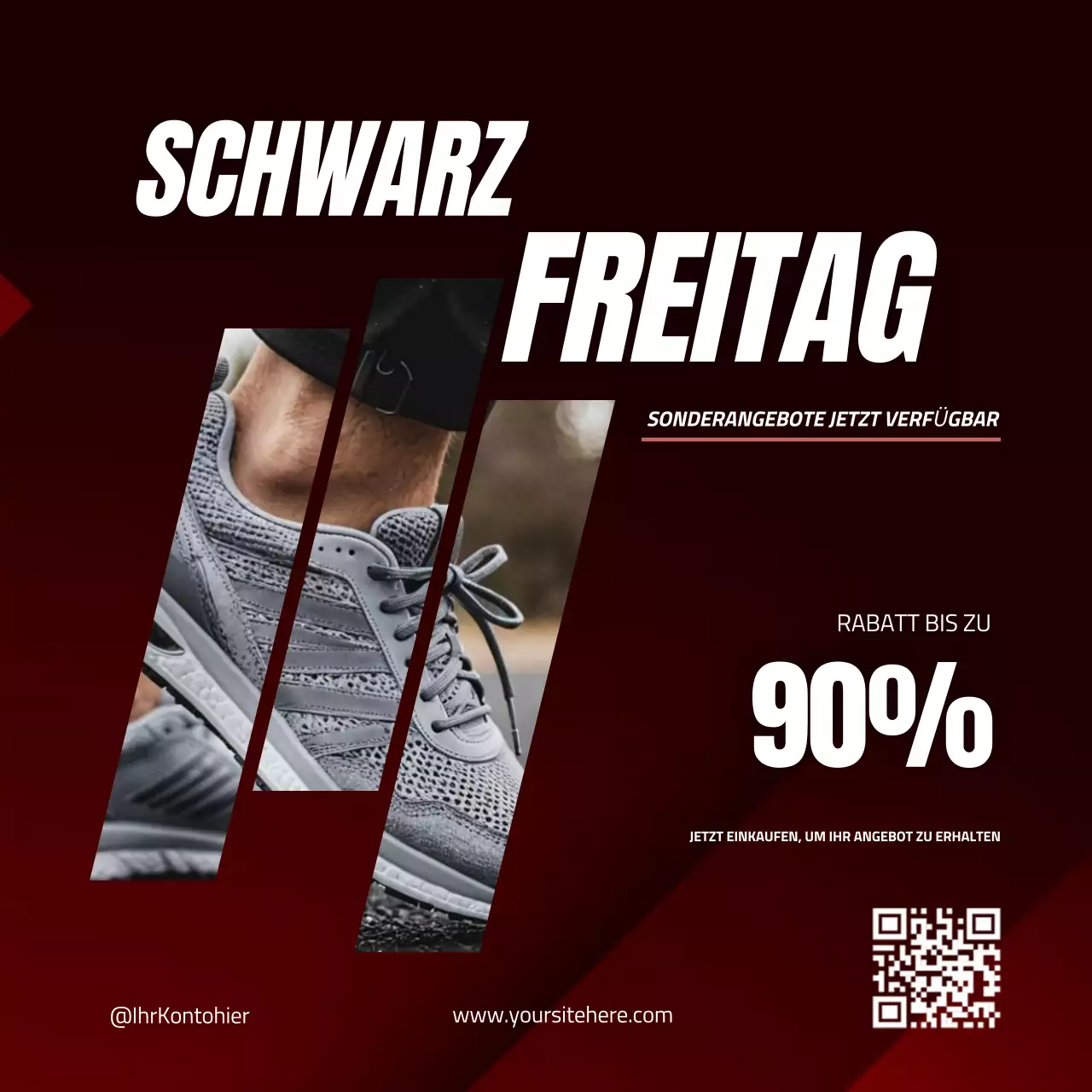 Black Red Bold Black Friday Verkaufsförderung Social Media Post