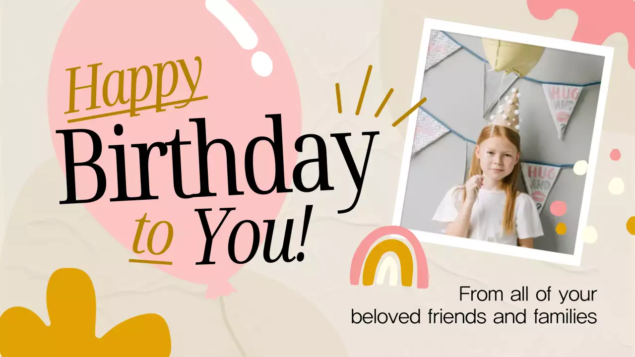 Beige Simple Birthday Invitation Presentation