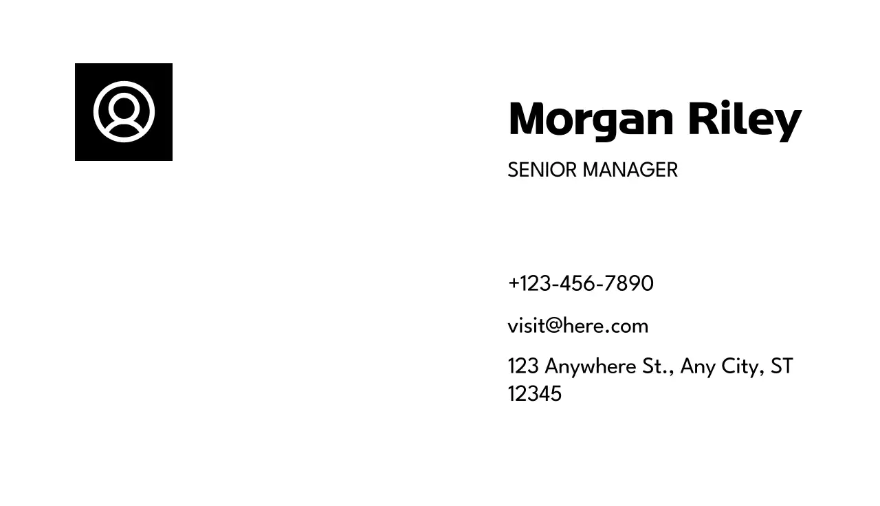 Black Minimalist Business Card