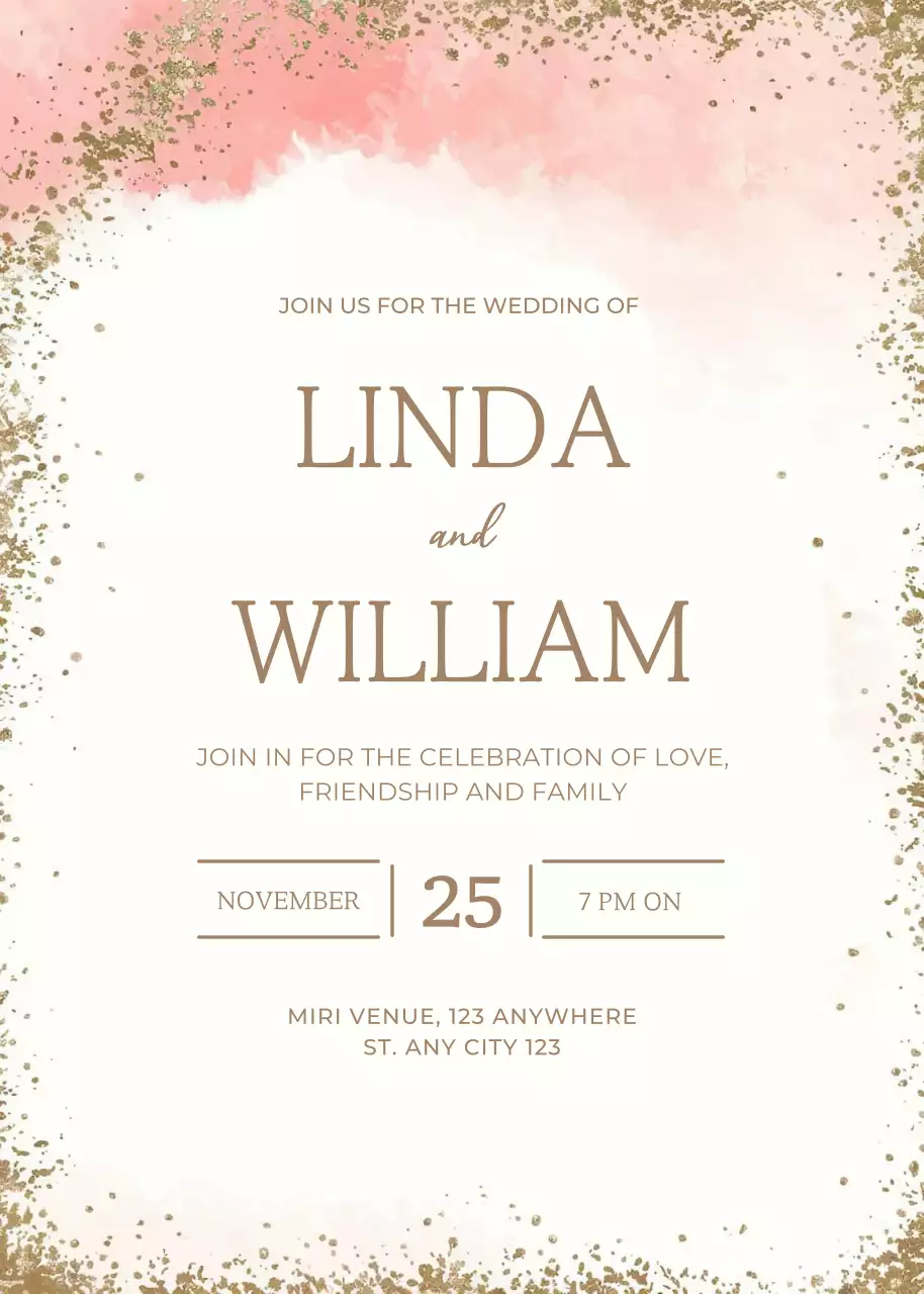 Thiệp cưới màu đào vàng