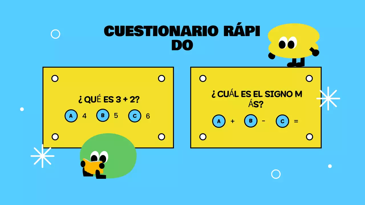 Juguetón amarillo Presentación de sumas básicas